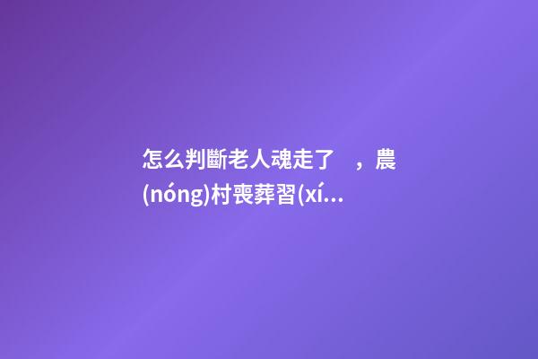 怎么判斷老人魂走了，農(nóng)村喪葬習(xí)俗-第1張-觀點(diǎn)-玄機(jī)派